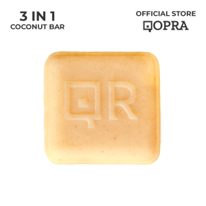 QOPRA Summer 3 in 1 Coconut Bar Hair Face and Body with Peppermint and Annatto Seeds