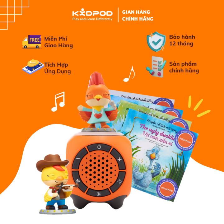 KIDPOD Hộp Kể Chuyện Thông Minh Trẻ Em Màu Cam Bookpod Bundle Set - Đồ ...