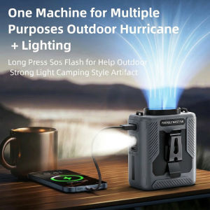 Mini Waist Clip Desk Fan with Built-in Light and 6000mAh Power Bank Rechargeable Portable Fan for Travel Camping Hiking and Office