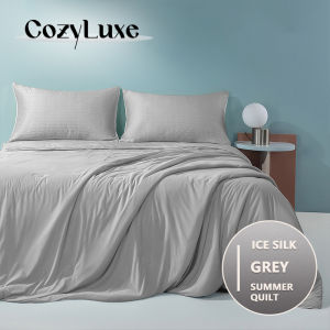 CozyLuxe™ Cooling Ice Silk Summer Blanket – Ultra Soft Lightweight & Breathable Comforter for Hot Weather
