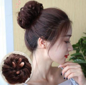 Phụ Nữ Đen Xoăn Băng Cao Su Dây Rút Hairpieces Dây Chun Tóc Lộn Xộn Búi Tóc Tóc Tổng Hợp Tóc Xoăn