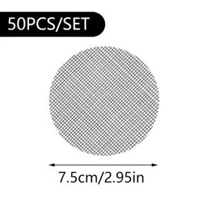 50 Pack Flower Pot Hole Mesh Mat Round Flower Pot Drain Cover to Prevent Soil Erosion Durablee Reusable Bonsai Bottom Grid Mat Gardening Essentials