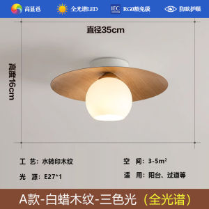 SXH Aisle Light Ceiling Light Nordic Simple Entryway Light Creative Retro Wood Grain led Minimalist Balcony Lighting