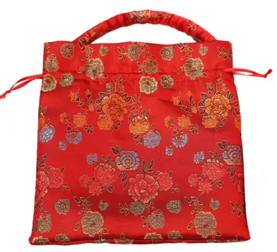 CNY Orange bag CNY orange carrier bag Red Drawstring bag with handle CNY mandarin Orange carrier Chinese New Year Chinese knot handle bag