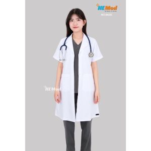 Áo Blouse M2 Basic áo bác sĩ cao cấp chất liệu cotton lạnh không nhăn co giãn thoáng mát