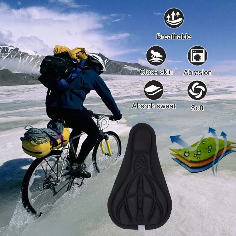 Bike Seat Cover Sponge 3D Thicker Silicone Cushion Bicycle Seat Cover Extra  Soft Bike Saddle Cover Cushion for Bike Mountain Road MTB MTB BMX Foldable 