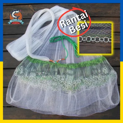1/2 2 jari saiz mata JALA RANTAI BESI IKAN UDANG PANJANG 3.5M【READY STOCK】