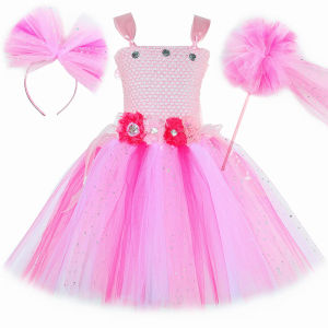 11.11 Whimsical Blossom Elf Pastel Pink Princess Dress Crafted for Little Kids Halloween Cosplay and All Outdoor Fairy Celebration h2610