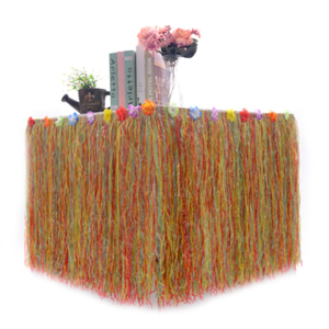 Multicolor Fringe Tablecloth Garden Hawaiian Luau Beach Party Flower Decorative Alas Meja