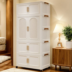 【Malaysia Spot Sale】Portable Storage Wardrobe Plastic Wardrobe Organizer With Hanging Rod Foldable Wardrobe Closet Storage Cabinet Stackable Storage Box Easy To Install