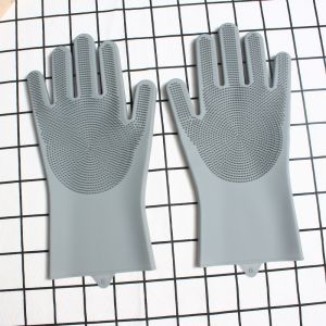 Sarung Tangan Cuci Piring Bahan Silicon Sarung Tangan Karet Serbaguna Tahan Panas Reusable Silicone Dishwashing Gloves PST