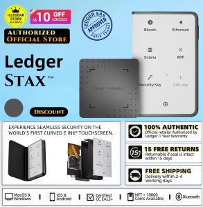 ✅「 Official Certified Retailer 」Ledger Stax – Hardware Crypto Cold Wallet | 100% Authentic | Sealed in France | Supports BTC ETH USDT & 5000+ Cryptocurrencies