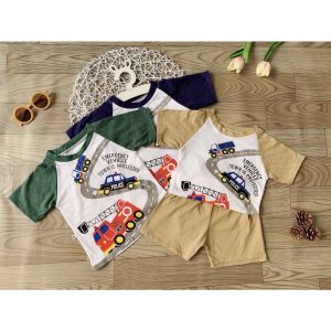 [MẪU MỚI] BỘ CỘC TAY CHẤT COTTON XUẤT XỊN IN HÌNH XE CHO BÉ TRAI 10-24KG. ẢNH CHỤP THẬT. VIDEO THẬT. BIBO BABY SHOP