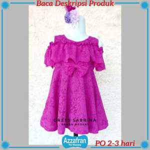 Sabrina Dress Acc Jepit/pita | Baju Brokat Anak Perempuan & Dewasa | Kostum Pesta Ulang Tahun Murah