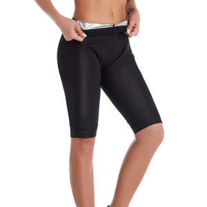 JHHB Women Thermo Body Shaper Slimming Pants Silver Coating Weight Loss Waist Trainer Fat Burning Sweat Sauna Capris Leggings