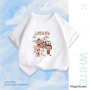 JOY Kaos Anak Anak Usia 1-7 Tahun Lengan Pendek Motif Labubu Cafe