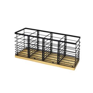 JOYPICKS Large Capacity Cooking Utensils Storage Basket 4 Compartment Detachable Kitchen Table Organizer Multipurpose Ventilated Cutlery Holder Countertop