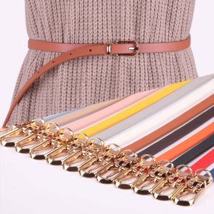 XINSU38 Adjustable Elegant Fashion Women Candy Color Waist Belts Pu Leather Belt Thin Waistband Dress Strap