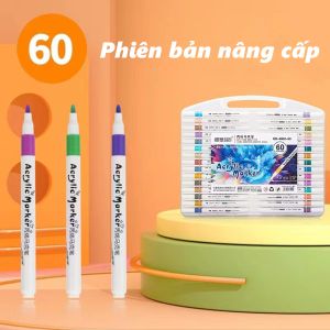 Bộ màu Acrylic Marker 12/24/36/48/60 Màu dùng để vẽ vải/giày/tường/giấy/da/ly