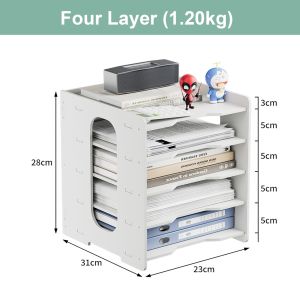 【SG】WORKWELL | Desktop File Rack | Office Folder Organizer | A4 Double Clip Document Holder | Paper Storage Box