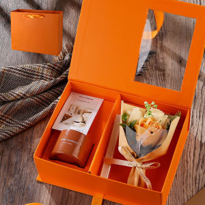 Reed Diffuser Perfume Gift Set with Everlasting Flower Bouquet 120ml Perfume Gift Box for Teachers Day Mothers Day & Birthday Home Decor