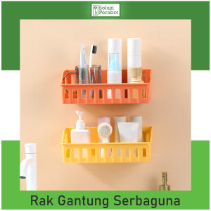 Rak Gantung Serbaguna / Tempat Penyimpanan Kamar Mandi / Sabun Sudut Susun Dinding Siku Tempel