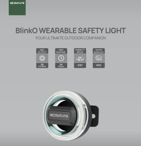 Scoutlite Blinko Rechargeable Safety Warning Light For CyclingRunningHikingCampingDogsMagnetic USB-C Charging Bike Light