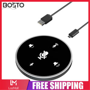 Desktop USB Conference Speakerphone Microphone Built-in Speaker 360° Omnidirectional PC Computer Condenser Mic with Mute Function Volume Adjustment Plug & Play Compatible with Windows Mac for PC Laptop Video Conference Recording Gaming Online Class