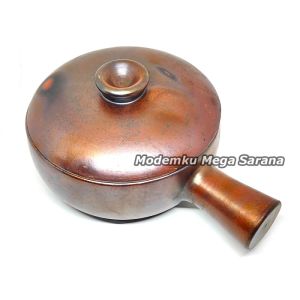 Claypot Gagang Jumbo Besar Tanah Liat Gerabah Teflon Panci Sapo Nabe Seblak Bakar Bubur Bakar Tahan Panas Hotplate - Diameter 22 cm - Kapasitas 2 Liter