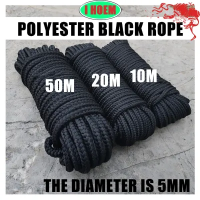 I Hoem Heavy Duty Rope 10 20 50M paracord rope 5 8 10mm black lifting safety rope Nylone climbong rope