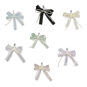 Kẹp giày phụ kiện ren trang trí Bowknot dây giày trang trí với ngọc trai giả chi tiết cho sự kiện trang trọng mặc giản dị