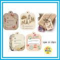 Murah!! (Isi 10pcs)  Gift tag Motif Vintage + Tali emas, gift tag vintage, handtag vintage, gift label hampers. 