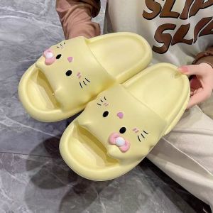 Free Shipping Slippers For Girls Cute Cartoon Design Suitable For Wearing Outside Non-Slip Thick-Soled Trendy Sandals For Female Students