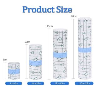8 Size Waterproof PU Film Wound Tape Roll Transparent Breathable Adhesive Bandage for Shower Wound Care Tattoo Aftercare