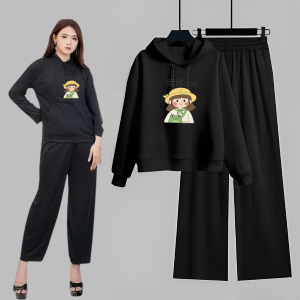 Outfit Remaja Baju 1 Stel Hoodie Dan Kulot Yuki Smile