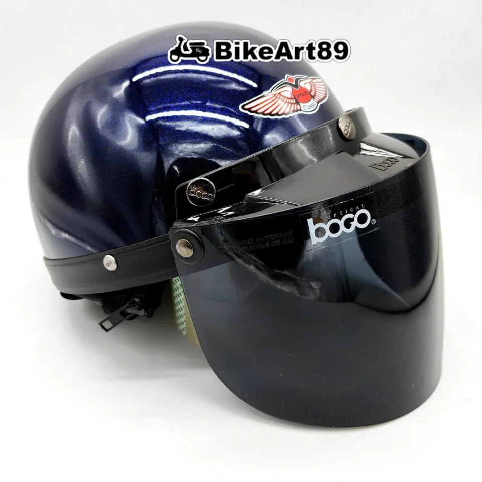 🔥 MALIBU BLUE MHR III Half Cut Helmet MHR Topi Kura 🏍 EX5