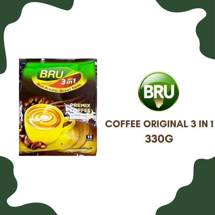 Bru Coffee Original 3 in 1 Premix Coffee (22g x 15 Sachets) 330g ...