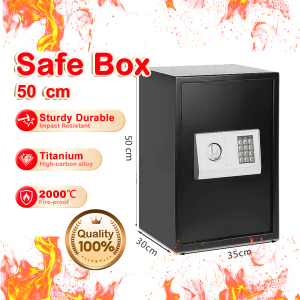 EXPOSE Big Safe Box Cash 50 80 100 cm Box With Electronic and Key Lock  Stainless Steel Fireproof AntiTheft Dual layer