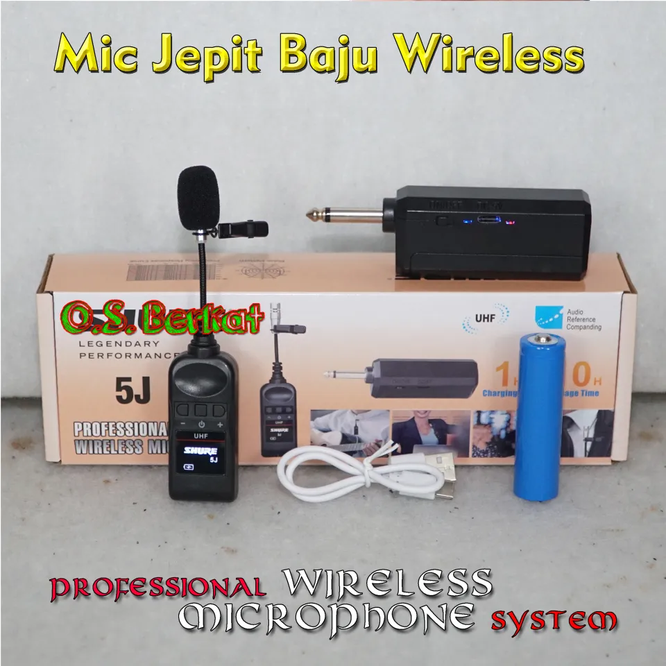 Mic Wireless Jepit UHF 5J Mic Clip-on Condensor 5J Mic Jepit