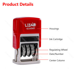 DIY Handle Account Date Stamps Color Stamping Automatic Ink Return Mini Self-Inking Stamps For Office Supplies Date Wheel Stamp