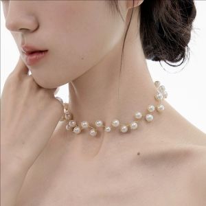 Double Layered Camellia Flower Peal Pendant Necklace 2025 New Jewelry Adjustable Collarbone Chain Accessory For Womens