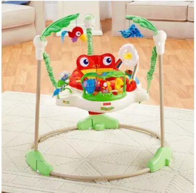 Musical & Lights Rainforest Jumperoo Swing First Step Baby Walker Toddler Chair (Green)