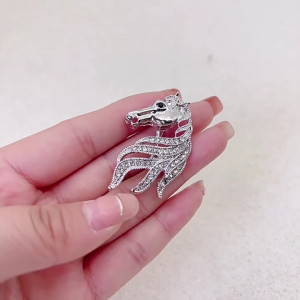Artistic Crafted Horse Shape Brooch Sturdy Metal Embellishment Lapel Pin For Business Attire And Casual Outfits