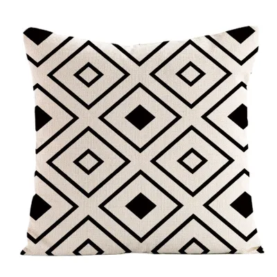 40x40cm/45x45cm/50x50cm Geometric Cushion Cover Black White Yellow Nordic Modern Simple Home Decor Pillow Cover Decor For Living Room Sofa Backrest For Car Office Throw Pillowcase