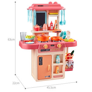 KIDS PLAY KITCHEN WITH REALISTIC LIGHTS & SOUNDS SIMULATION OF SPRAY PLAY SINK WITH RUNNING WATER KITCHEN ACCESSORIES SET FOR BOYS AND GIRLS KITCHEN COOKING SET FOR KIDS