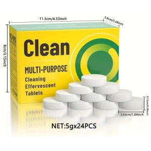 24Pcs/Box Effervescent Cleaning Tablets Multi-Purpose Removes Stains Tea Cup Stain Descaling Effervescent for Household Use
