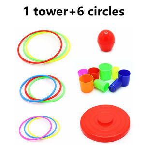 Kids Throw Circle Toy Mini Hoop Ring Toss Children Creative Educational Toys Ferrule Stacked Toys Circle Layers