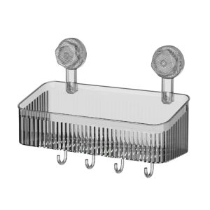 Transparent Toilet Rack Suction Cup Toiletries Rack No Drill Wall Hanging Bath Holder Removable Bathroom Shelf Bathroom