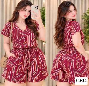 PLUS SIZE TERNO SHORT WITH POCKET VNECK TOP FIT LARGE UP TO 3XL