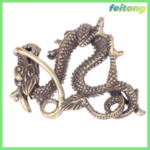【feitong】🚕🚕【HOT SALE】 เครื่องประดับทองเหลืองโบราณรูปปั้นมังกรสัตว์ในตำนานของจีนรูปปั้นทองแดงรูปปั้นมังกรทองเหลืองบริสุทธิ์ขนาดจิ๋ว1ชิ้น